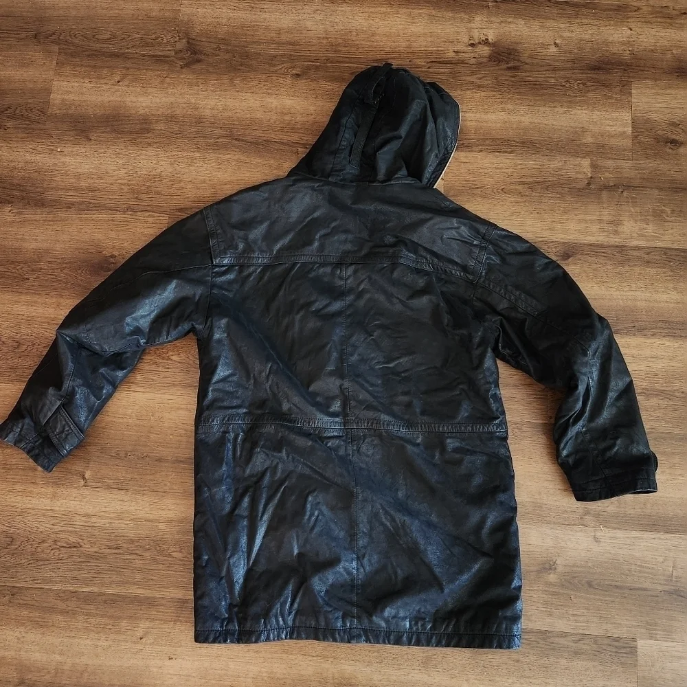 Triple Fat Goose Black Genuine Leather Men's Size Medium Coat